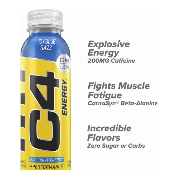 C4 12 Bottles Pre-Workout Icy Blue Razz 08/24 - Picture 1 of 1